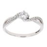 18ct White Gold Certificated Diamond Crossover Ring