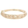 9ct Yellow Gold 0.10ct Diamond and Opal Floral Bangle