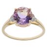 9ct Yellow Gold 0.05ct Diamond And Amethyst Ring