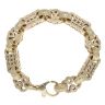 9ct Yellow Gold Patterned Stars and Bars Bracelet 9"