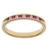 18ct Yellow Gold 0.10ct Diamond and Pink Created Sapphire Eternity Ring