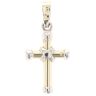 9ct Yellow And White Gold Cross Pendant