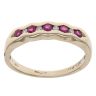 9ct Yellow Gold 0.05ct Diamond and Ruby Fancy Ring