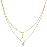 22ct Yellow and White Gold Duo Strand Bead Chain 18"
