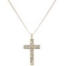 9ct Yellow Gold Patterned Cross Pendant and Chain 20"