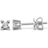 18ct White Gold 0.25ct Princess Cut 4 Claw Diamond Stud Earrings