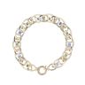 14ct Yellow And White Gold Fancy Bracelet 7.5"