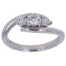 18ct White Gold 0.65ct Round Brilliant Cut Diamond Trilogy Ring