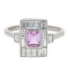 Platinum 0.65cts Diamond And Pink Sapphire Ring