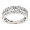 18ct White Gold 1.00ct Diamond Three Row Ring