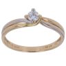 18ct Yellow and White Gold Brilliant Cut Diamond Twist Solitaire Ring