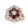 9ct Yellow Gold Garnet And Opal Cluster Ring