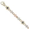 9ct Yellow, White and Rose Gold Sapphire Bracelet 7"