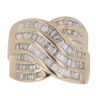 14ct Yellow Gold 1.25ct Baguette Cut Diamond Crossover Ring