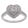 18ct White Gold 1.00ct Brilliant and Heart Cut Diamond Heart Cluster Ring