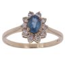 9ct Yellow Gold 0.20ct Diamond and Sapphire Cluster Ring