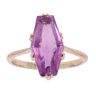 9ct Yellow Gold Amethyst Single Stone Ring