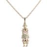 9ct Yellow Gold Cubic Zirconia and Multi Gemstone Clown Pendant and Chain 26"