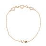 14ct Yellow Gold Cubic Zirconia Hearts Belcher Bracelet 7.5"