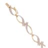 9ct Yellow and White Gold Diamond Fancy Bracelet 7"