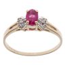 9ct Yellow Gold 0.05ct Diamond and Ruby Single Stone Ring