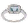18ct White Gold 0.30ct Brilliant and Emerald Cut Diamond and Blue Topaz Fancy Ring