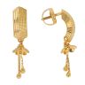22ct Yellow Gold Patterned Tassel Stud Earrings