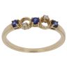 18ct Yellow Gold 0.02ct Brilliant Cut Diamond and Sapphire Fancy Ring