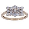 9ct Yellow Gold 1.00ct Brilliant and Baguette Cut Lab Grown Diamond Cluster Ring