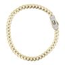 14ct Yellow Gold Monaco Classic Pave Lock Curb Bracelet 6.5"