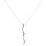 9ct White Gold 0.05ct Diamond Wave Pendant And Chain 18"