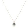 9ct Yellow Gold 0.05ct Diamond and Sapphire Pendant and Chain 20"