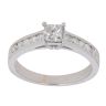 18ct White Gold 0.65ct Brilliant and Princess Cut Diamond Solitaire Ring