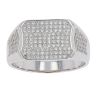 Silver Cubic Zirconia Pave Signet Ring by Icesia