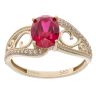 14ct Yellow Gold Red Gemstone Fancy Ring