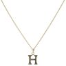 9ct Yellow Gold H initial Pendant and Foxtail Chain 18"