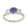 14ct Yellow Gold Cubic Zirconia and Tanzanite Three Stone Ring