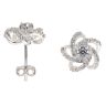 Silver Cubic Zirconia Swirl Stud Earrings By Icesia