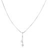 9ct White Gold Heart Drop Pendant and Chain 16"