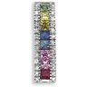 18ct White Gold Diamond 0.14ct Multi Colour Sapphire 0.56ct Pendant