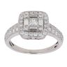 18ct White Gold 0.85ct Princess, Brilliant And Baguette Cut Diamond Cluster Ring