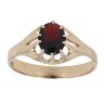9ct Yellow Gold Garnet Single Stone Signet Ring