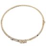 9ct Yellow Gold 0.10ct Diamond And Sapphire Leopard Bangle