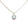 9ct Yellow Gold 0.02ct Diamond And Blue Topaz Cluster Pendant And Chain 20"
