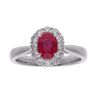 18ct White Gold Ruby And Diamond Cluster Ring