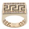 14ct Yellow Gold Cubic Zirconia And Black Gemstone Signet Ring