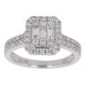 18ct White Gold 0.75ct Brilliant And Baguette Cut Diamond Cluster Ring