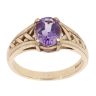 9ct Yellow Gold Created Amethyst Ring