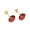 9ct Yellow Gold Red Cubic Zirconia Stud Earrings 8mm
