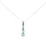 9ct White Gold 0.17cts Diamond and Emerald Pendant and 16" Chain by Anya Belle
